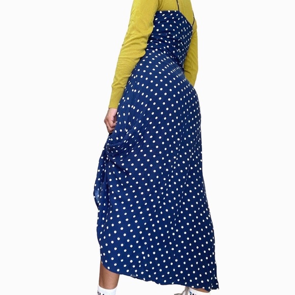 Navy polka dot maxi dress - Picture 3 of 4